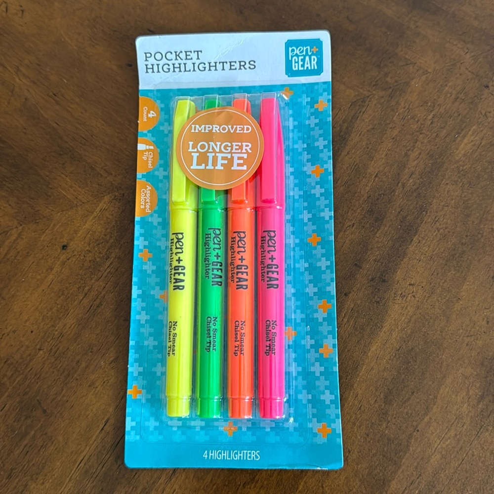 Set/4 Pocket Highlighters